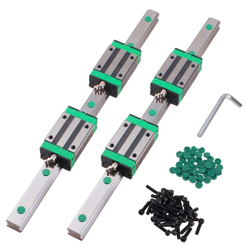 2PCS HGR20 Linear Guide Rail 200-2200mm+4PCS HGH20CA Slide Blocks CNC DIY