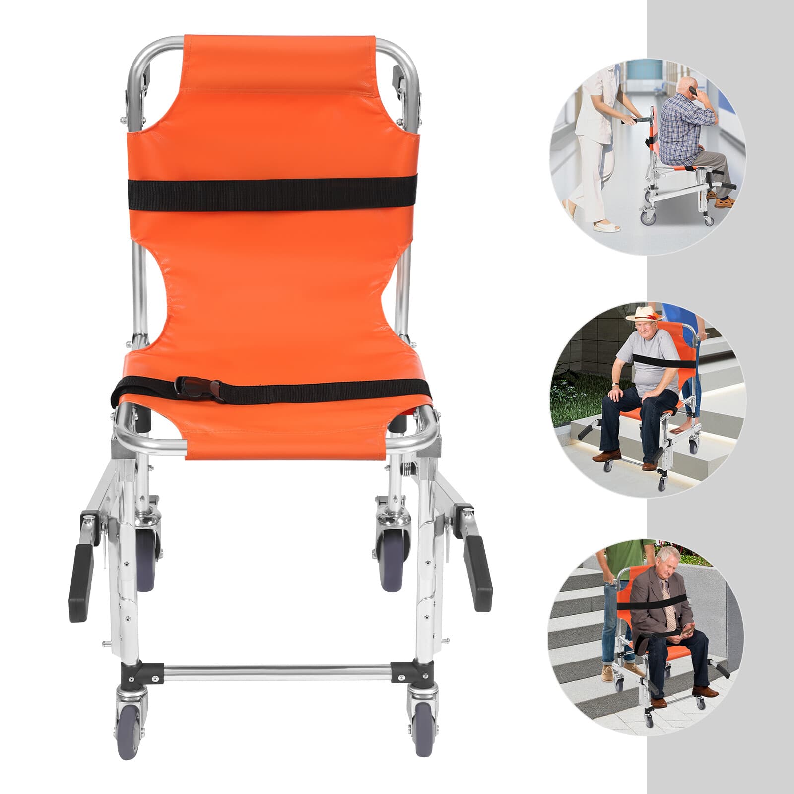 Emergency Stair Chair Stair Climbing Wheelchair Transportation Chair Foldable 4