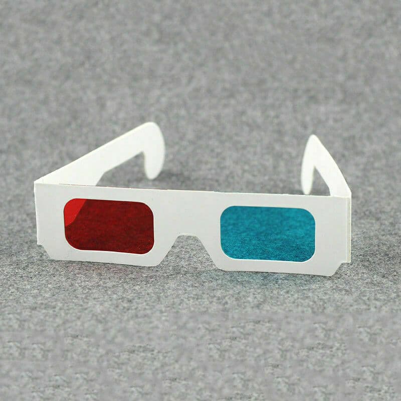 2x Universal Anaglyph Cardboard Paper Red Blue Cyan 3D Glasses For Movie Cinema 2