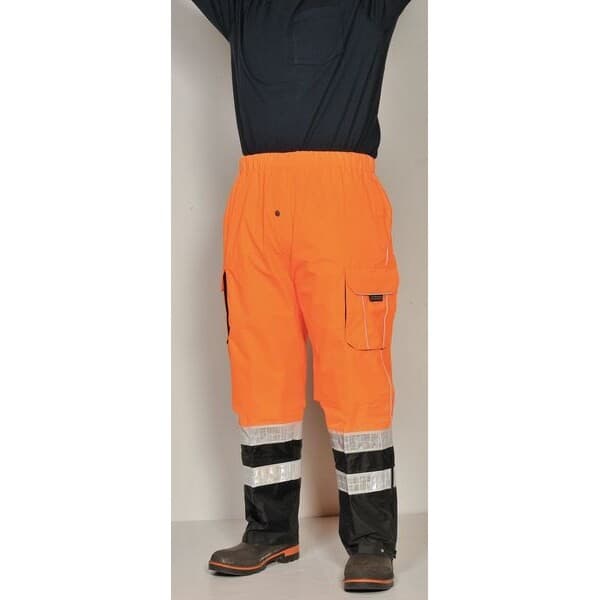 Kishigo Rwp107-4X-5X Rain Pants, Polyester, 32 In Inseam, Pull On Closure, 4