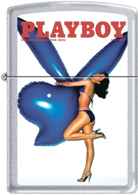 Zippo Playboy July 77 Cover Satin Chrome Windproof Lighter NEW RARE