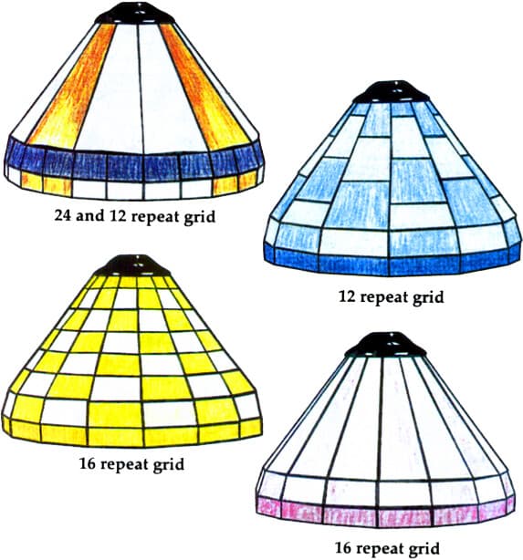 HL Worden SC7 Stained Glass Tiffany Lamp Form Mold, Patterns For SC-7 Designs 2