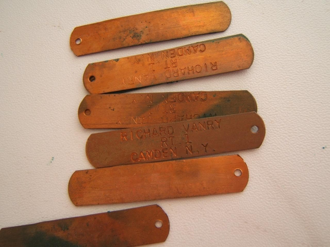 20 VINTAGE COPPER TRAP TAGS INDENTIYING TAGS 6