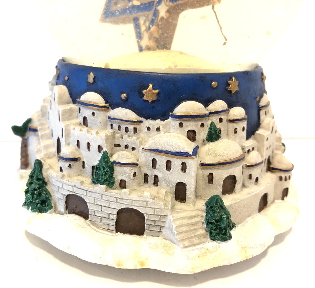 Vintage Judaica Jewish Star Of David Dove Music Box Snow Globe Judaism Jerusalem 5