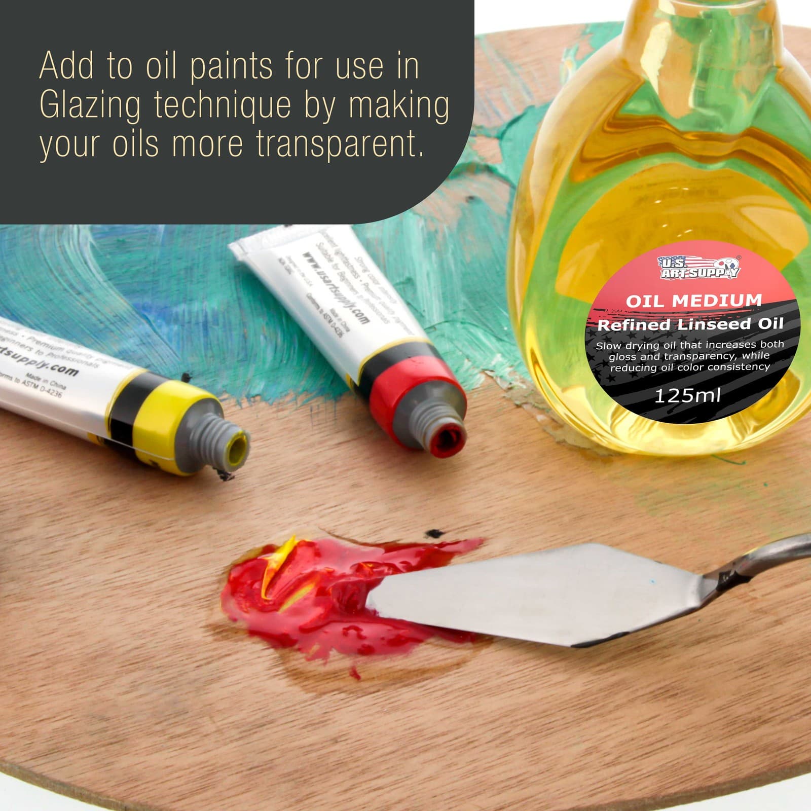 U.S. Art Supply Refined Linseed Oil, 125ml 3