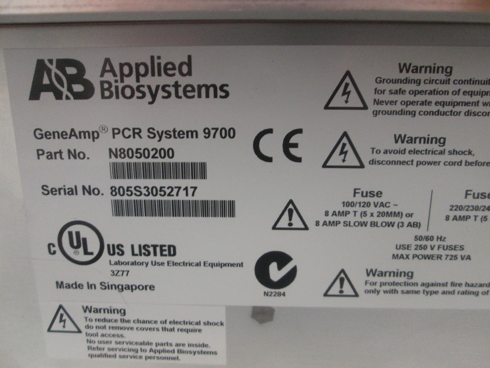 APPLIED BIOSYSTEMS GENEAMP PCR SYSTEM 9700 4