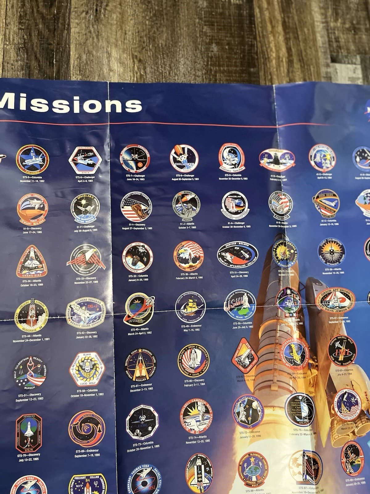 Vintage 2000 NASA Space Flight Awareness Space Shuttle 100 Missions Poster 6