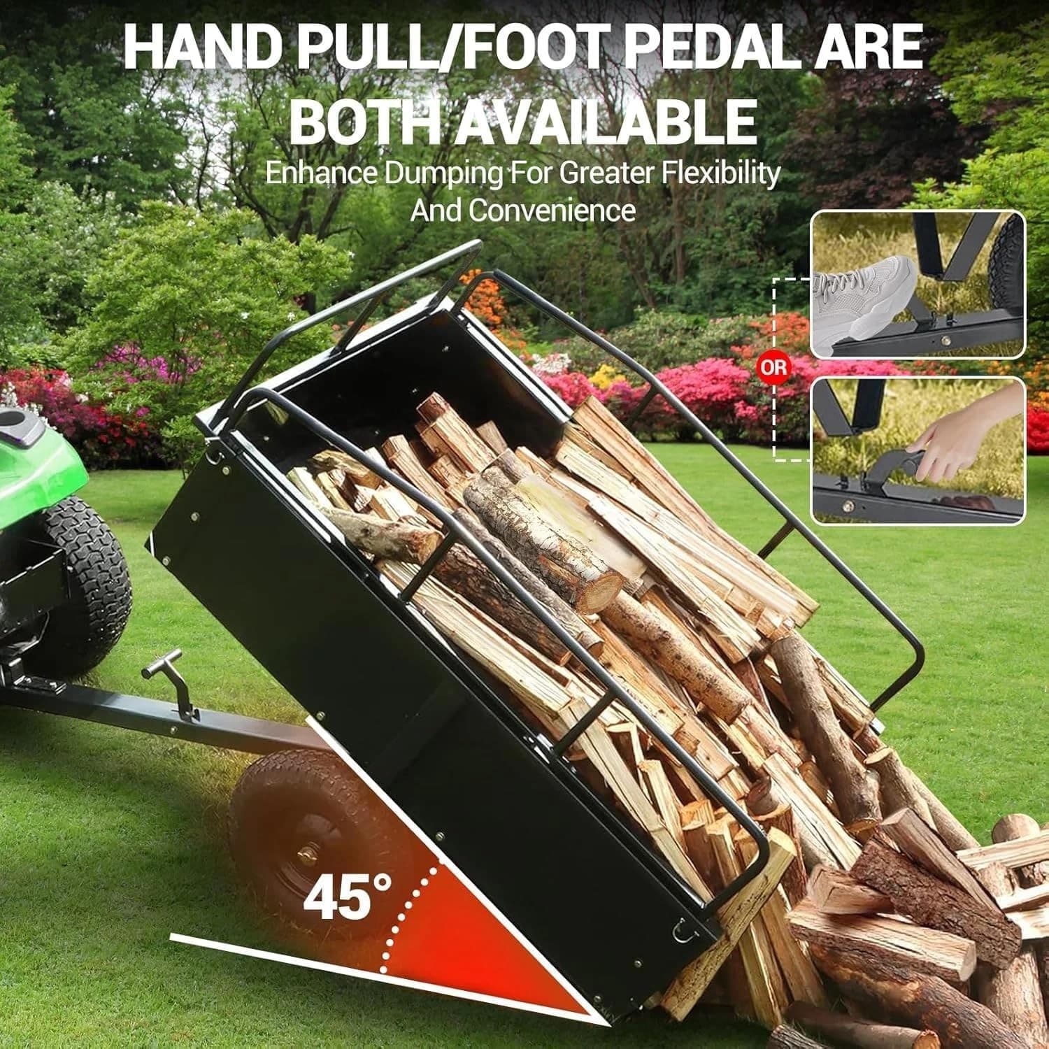 750lb Heavy Duty Dump Cart Garden Utility Trailer for ATV UTV Lawn Mower Tractor 6