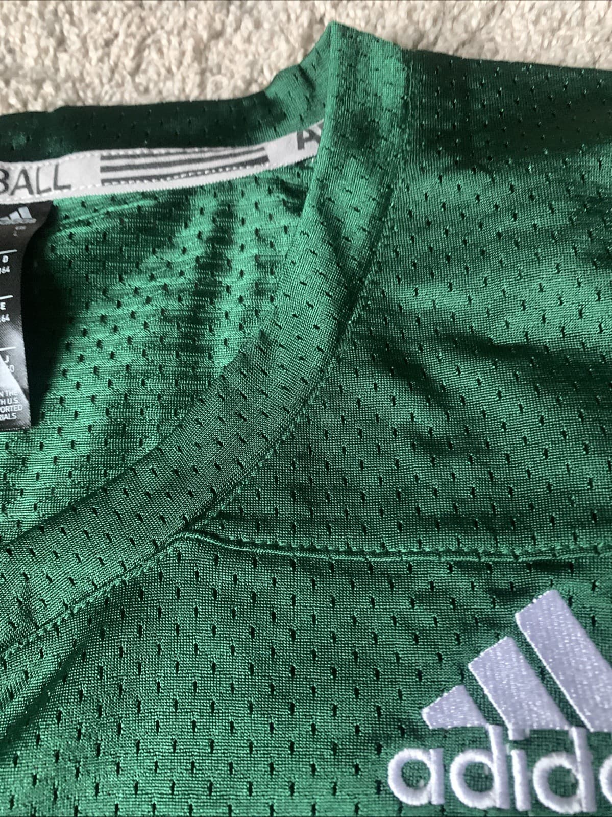 Adidas Football Practice Jersey Dark Green White Youth Kids Boys Size LARGE 3