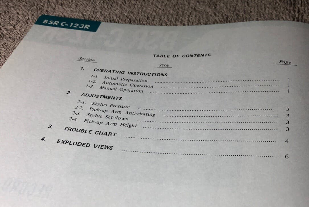 BSR (SONY) C-123R RECORD CHANGER ORIGINAL SERVICE MANUAL SCHEMATIC M714x 2