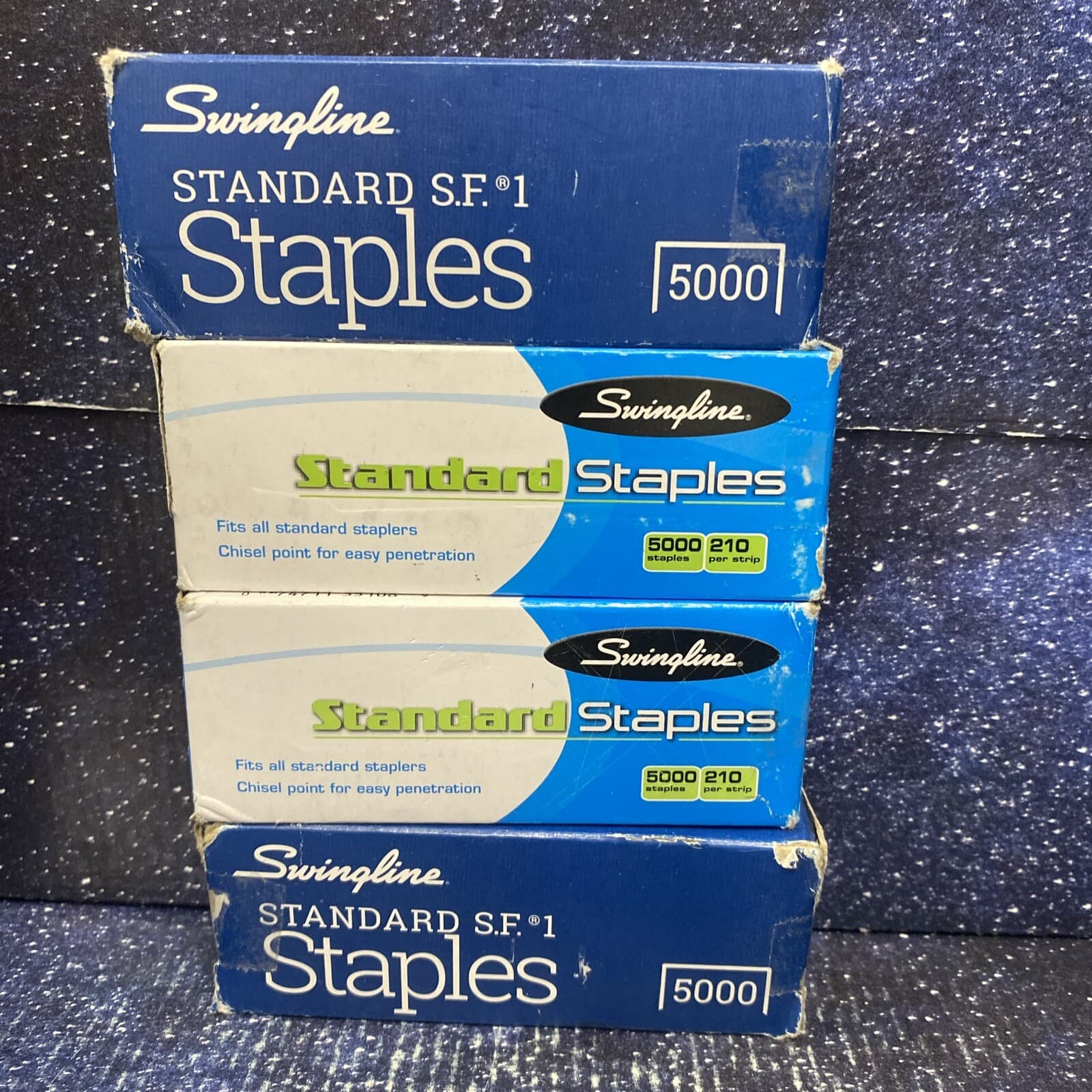 4Pack Of Swingline Staples Standard 1/4 inches Length 210/Strip 5000/Box X4