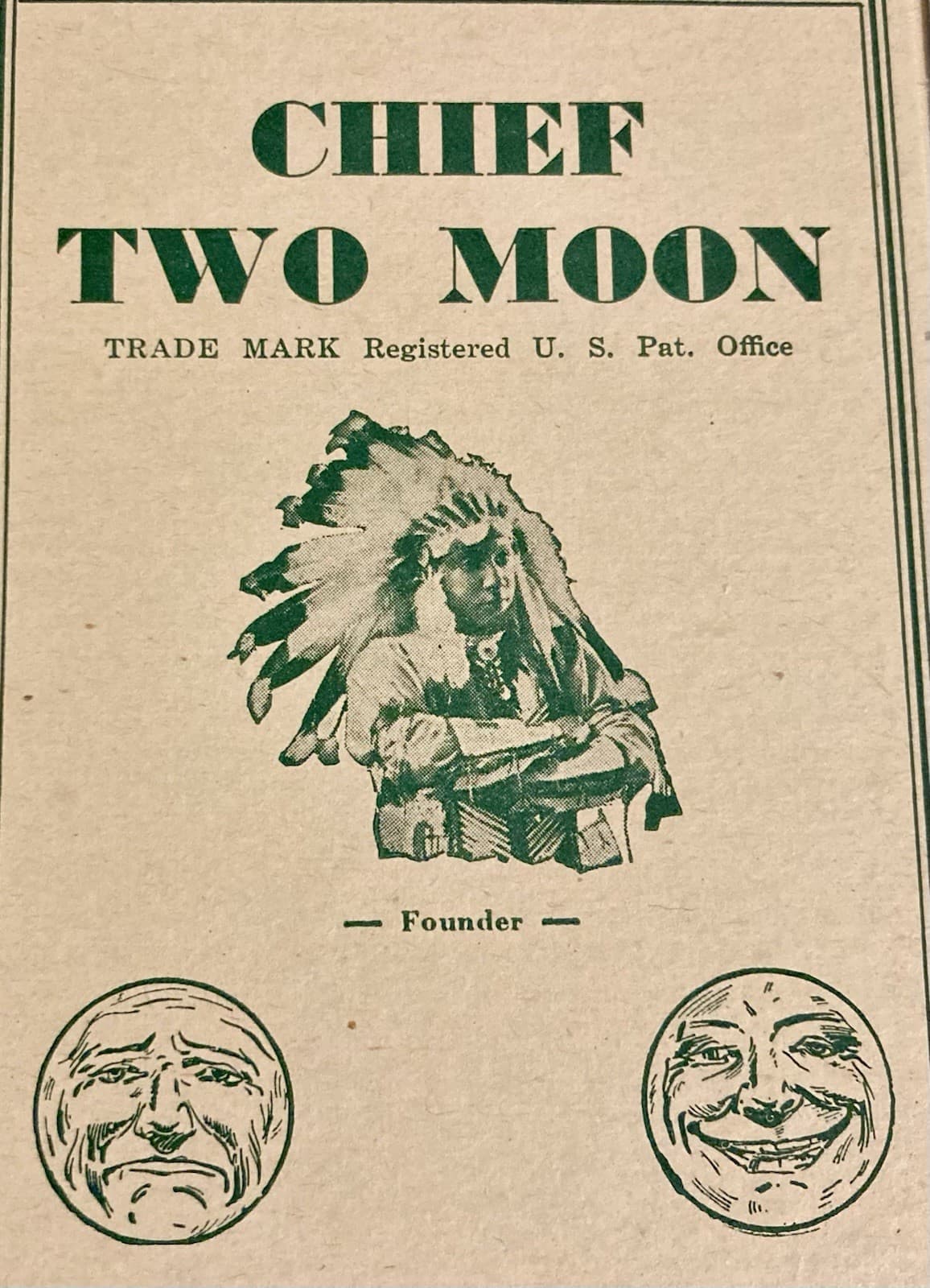 Chief Two Moon Bitter Oil Laxative Quack Medicine 1930's Folded Unused Box 2