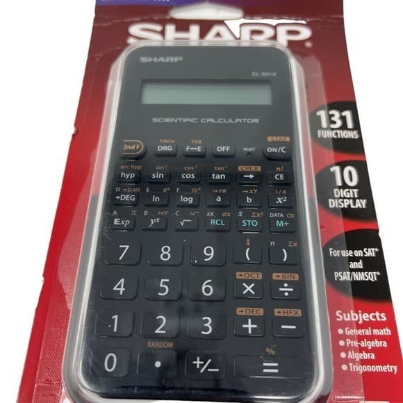 Sharp EL501XB-WH Scientific Calculator with 131 Functions and Large 10-Digit 4