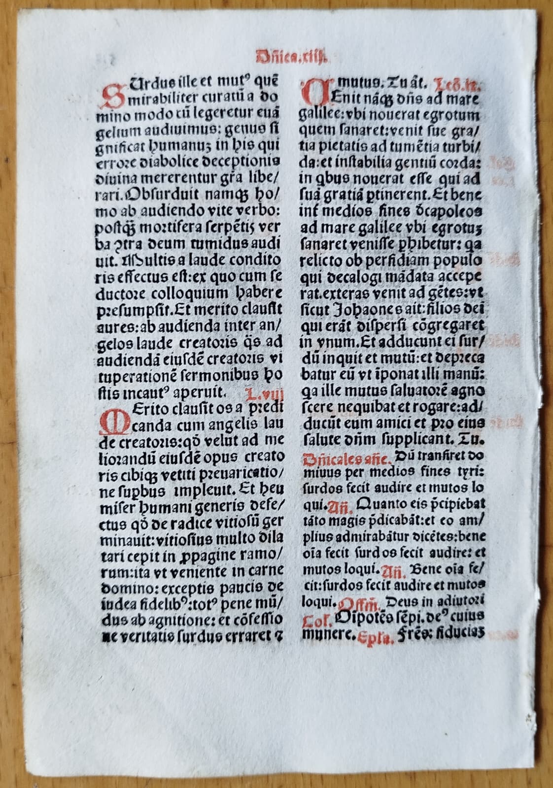 Post Incunable Leaf Brevarium Pataviensis Small Woodcut (512) - 1508 2
