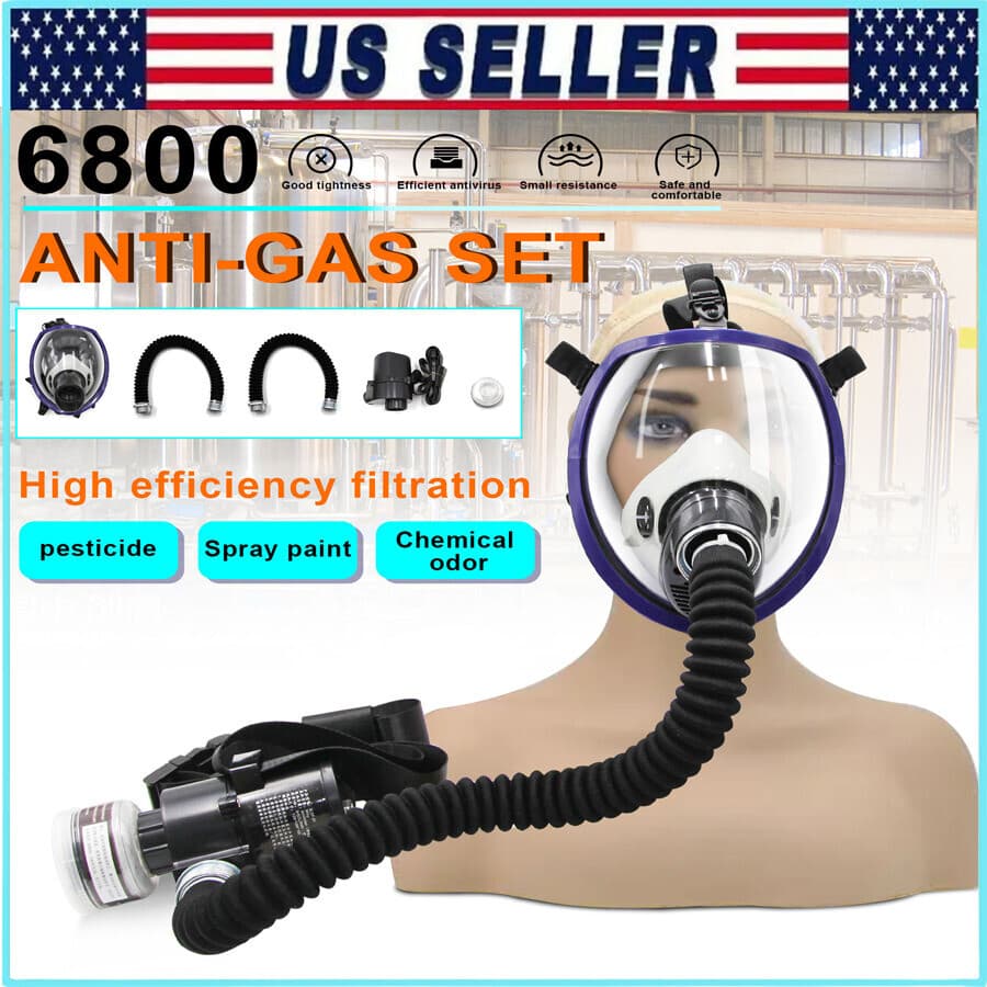 PAPR Respirator System: Powered Air Purifying Respirator Full Face Gas Mask 3