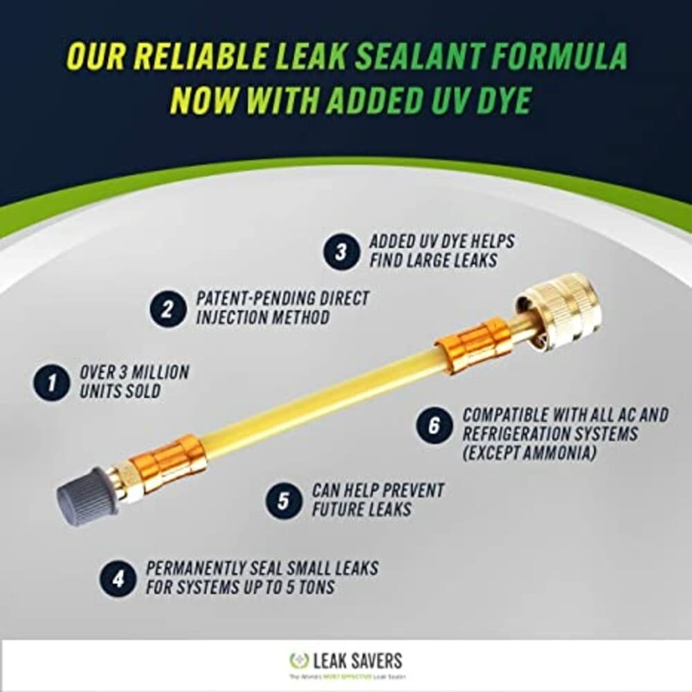 Leak Saver Direct Inject UV - 3 Pack - HVAC & Automotive Refrigerant Leak Sealer 3