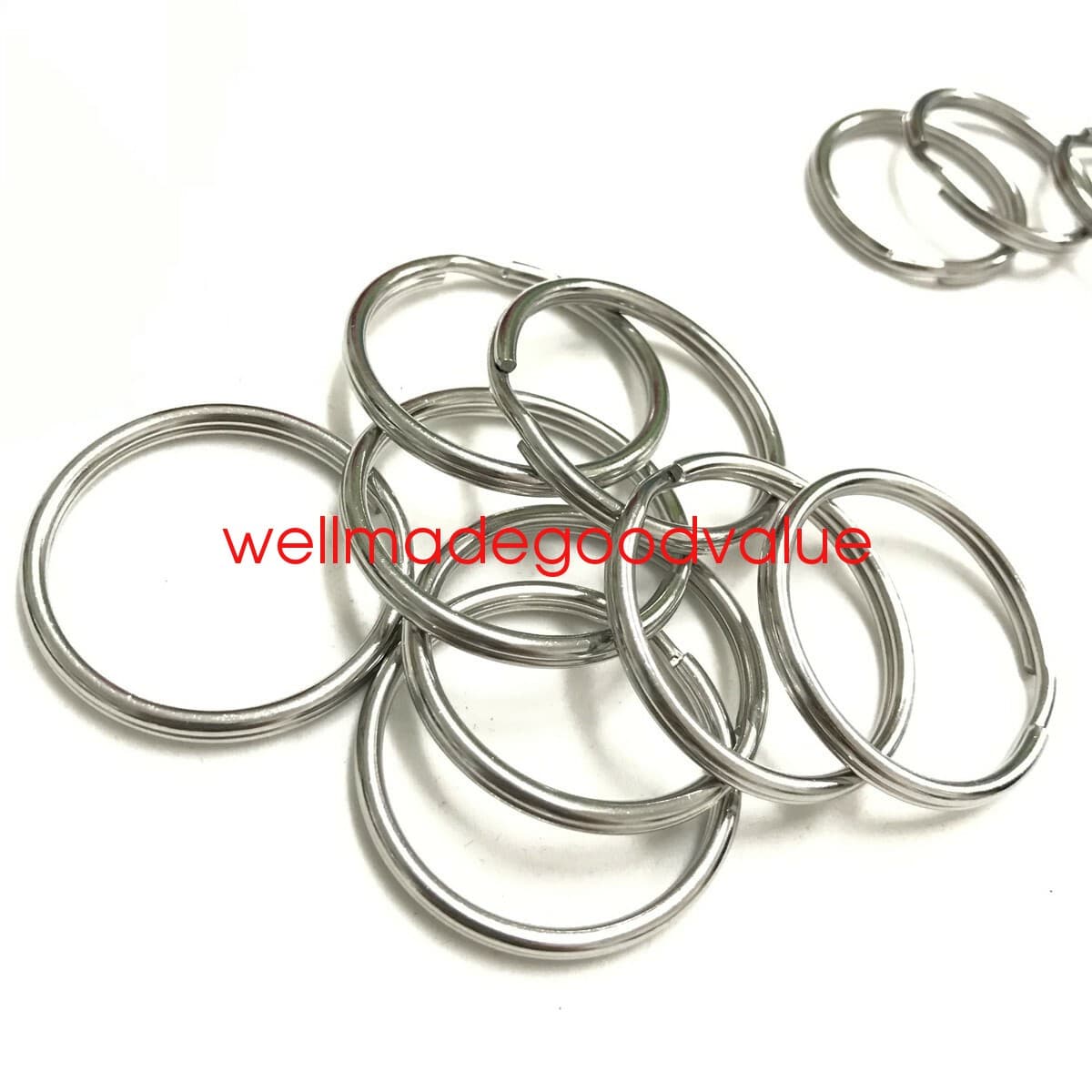 Stainless Steel Keyring Split Key Rings Blanks 15-35mm Metal Loop Key chain U 5