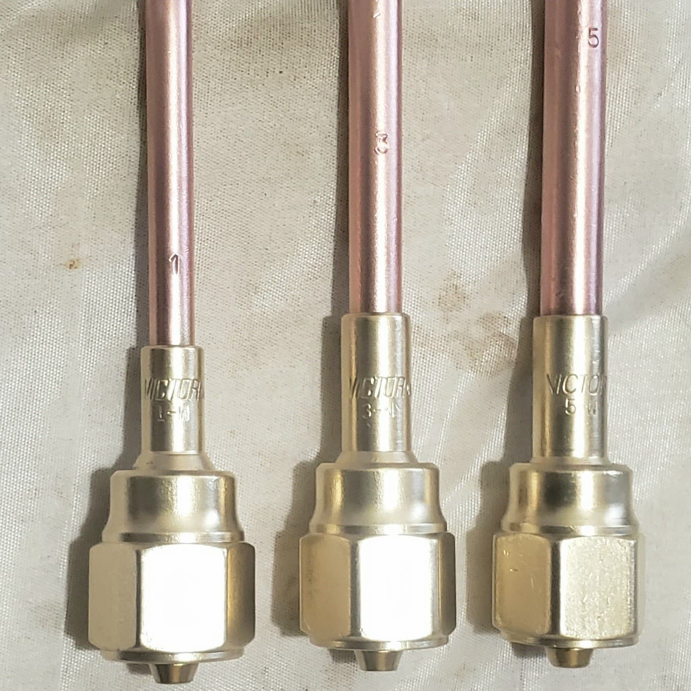 Victor 1-W, 3-W & 5-W Brazing Welding Torch Tip Set 300 Series 315FC Journeyman 3