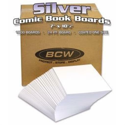 BCW Silver Comic Backing Boards Case of 1000 Wrapped 7x10.5" Archival Fresh Pack