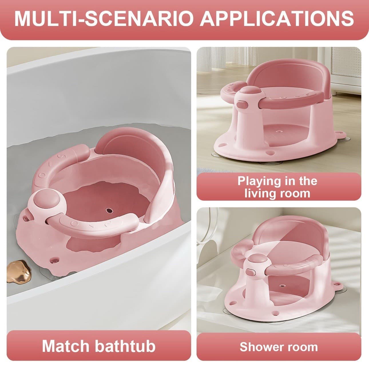 Baby Bath Seat for Babies 6 Months & Up, Bath Seats for Babies Sitting Up 5