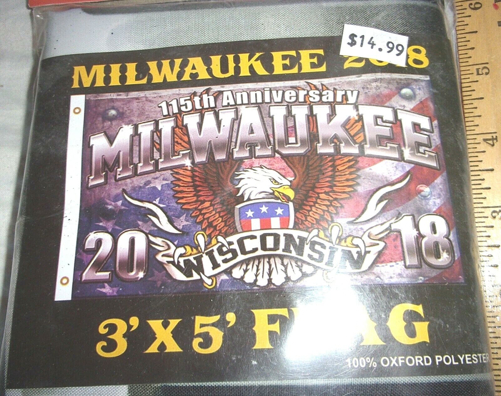 Harley 115th flag 2018 Milwaukee motorcycle rally collectible biker banner 3x5 2