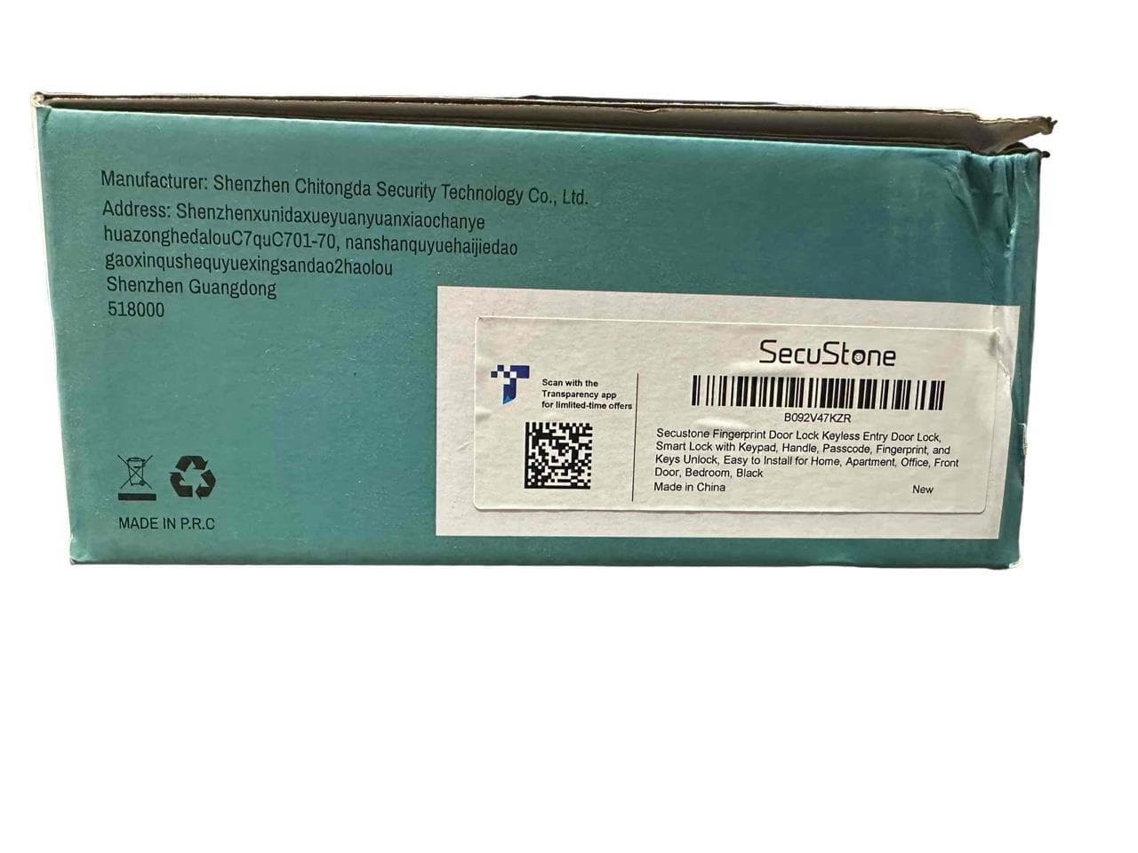 NEW SecuStone Smart Door Lock Fingerprint & Keypad C5 Keyless Entry 5