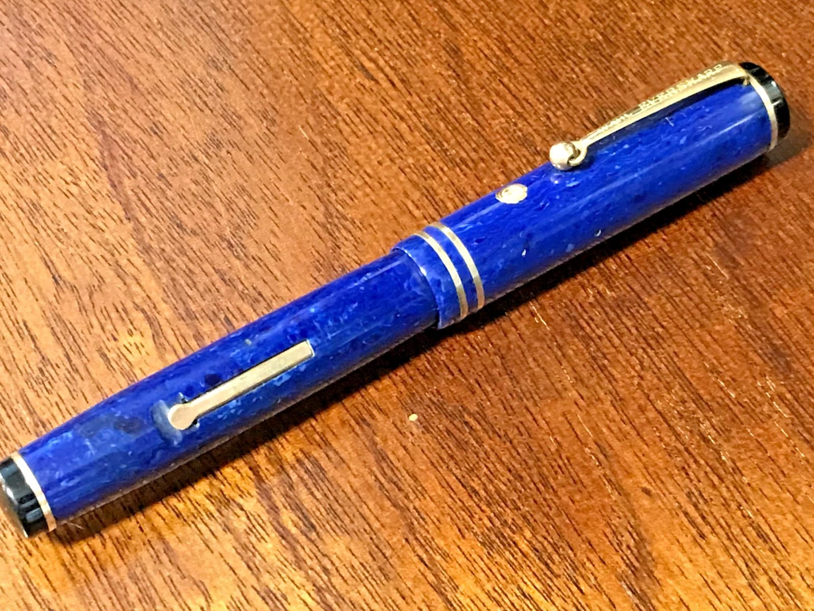 WAHL EVERSHARP PERSONAL POINT FOUNTAIN PEN In LAPIS BLUE w/ 14K NIB ~AS-IS Parts 3