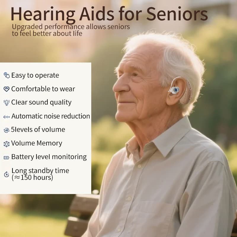 OTC Rechargeable Bluetooth Hearing Aids For Seniors With APP Control Streaming 6