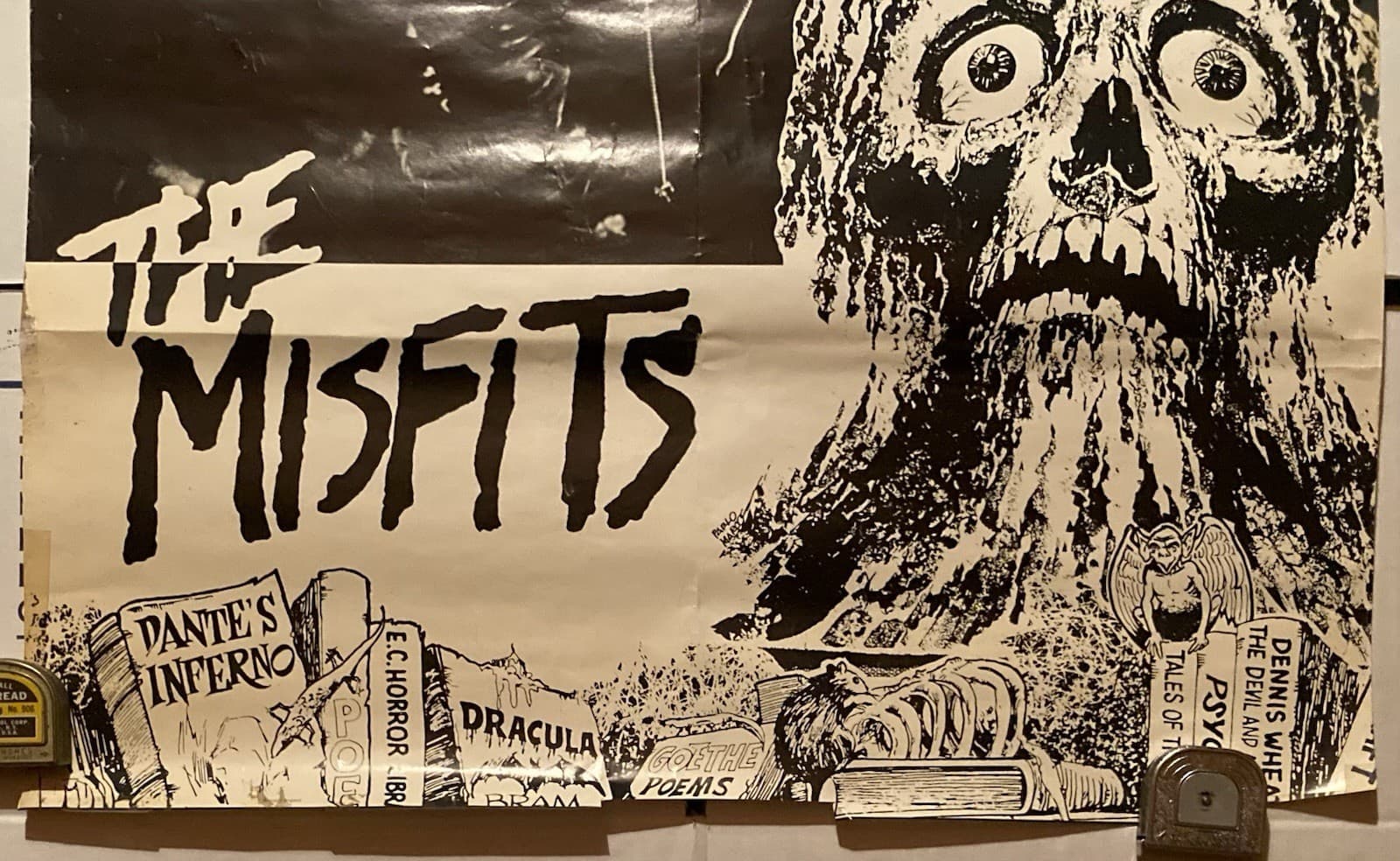 MISFITS ULTRA RARE ORIGINAL OOP VINTAGE 1980S BEWARE POSTER UK IMPORT DANZIG 4