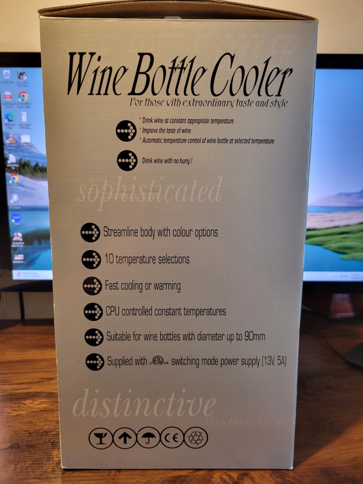 Peltier Sharper Image Wine Bottle Cooler NEW 4