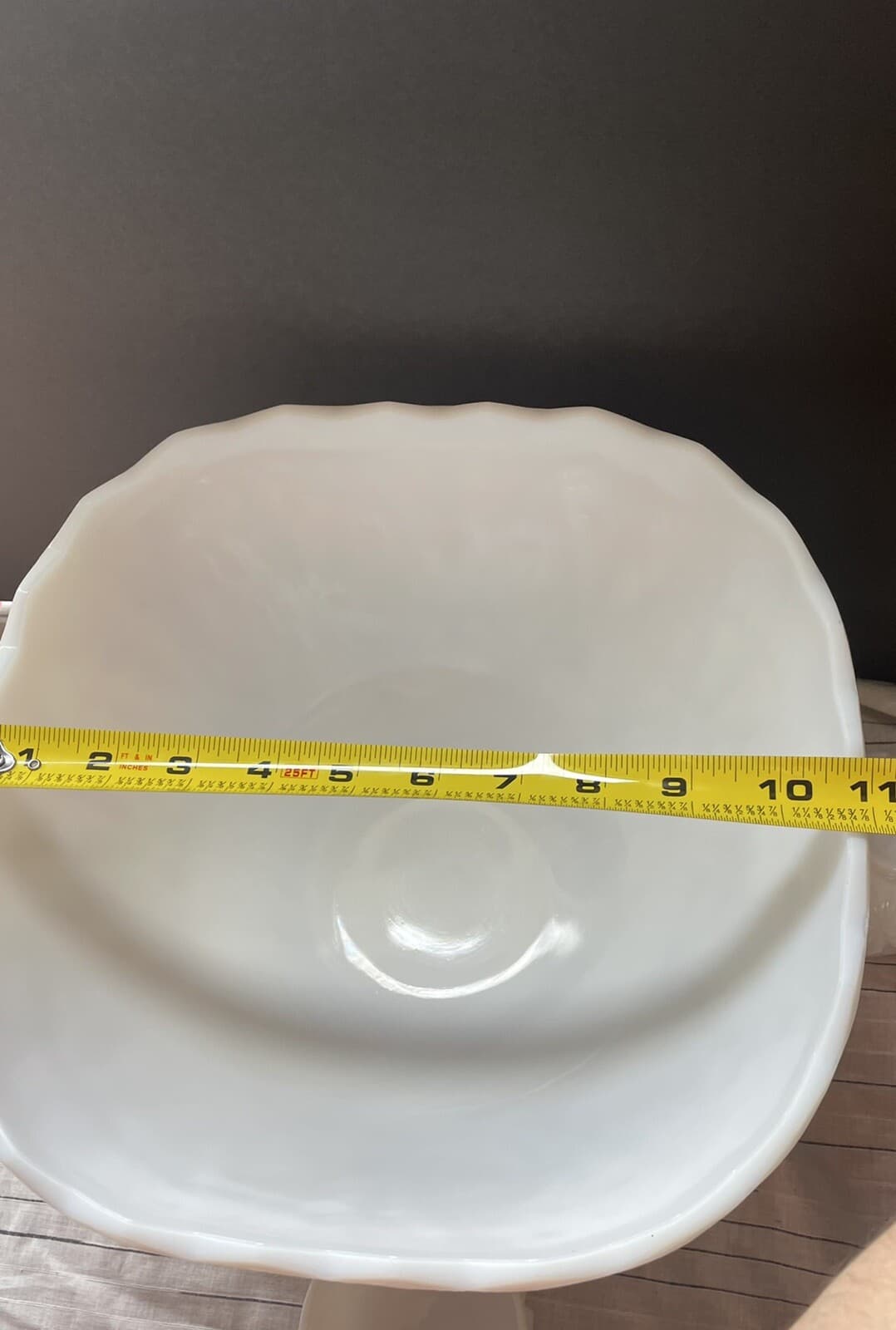 Vintage Hazel Atlas Williamsport Milk Glass Punch Bowl w/11 glasses 4