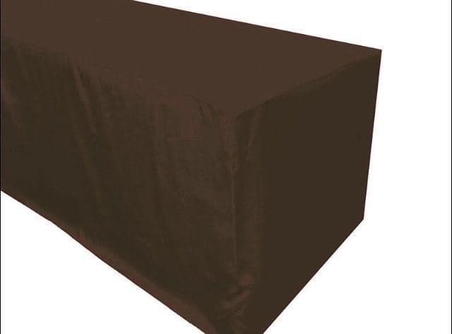 8' ft. Fitted Polyester TABLECLOTH Trade show Booth wedding DJ Table Cover Brown