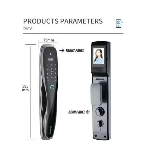 Smart 3D Face Id Door Lock Security Monitor Camera Intelligent Fingerprint 3