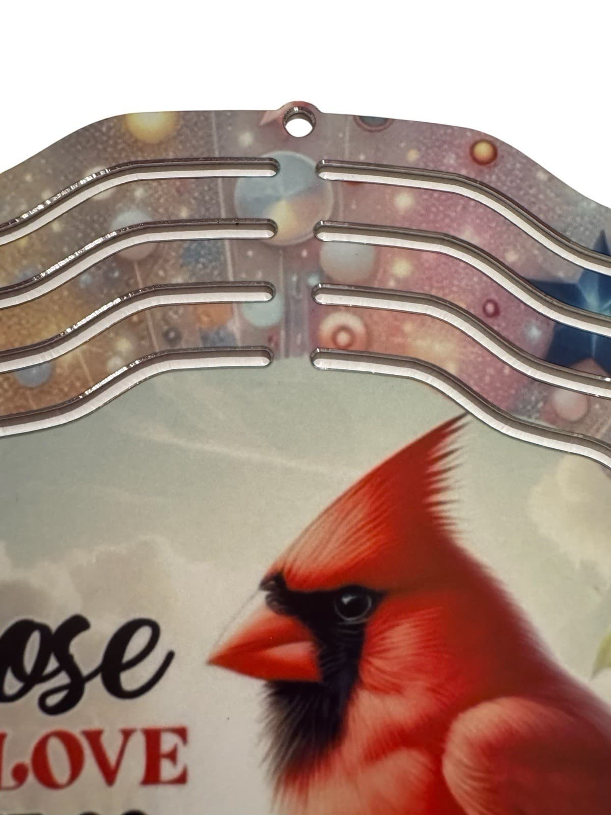 Cardinal Birds 8" Aluminum Wind Spinner Red 3