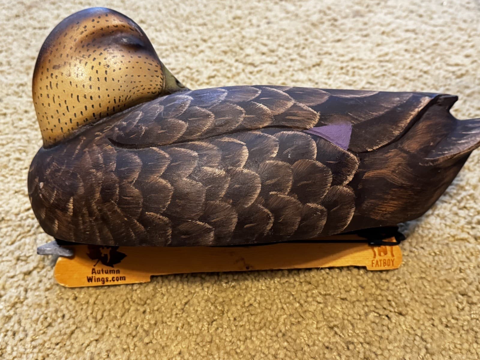 Autumn Wings- Wooden Hand Carved/Painted Duck 15in long (7) 2