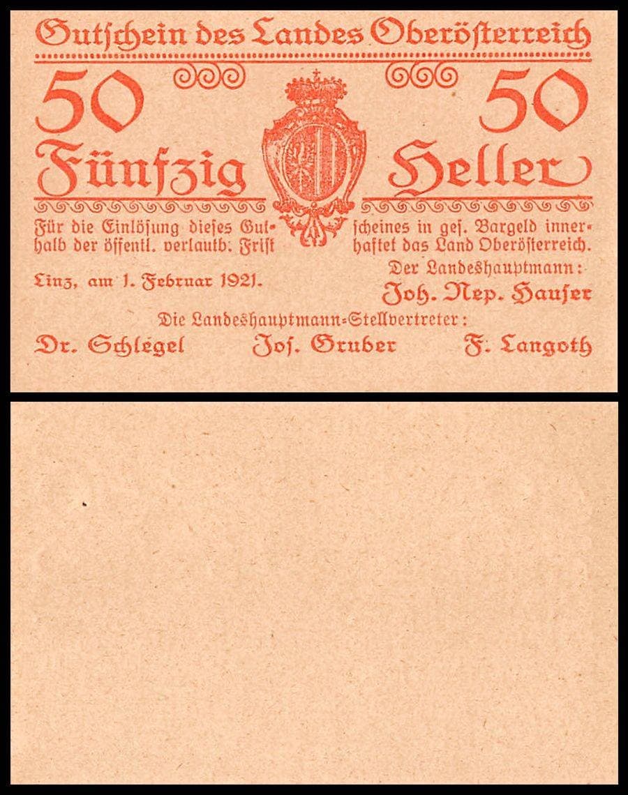 Austria - Land Oberoesterreich 50 Heller, 1921, P-S121, UNC X 100 PCS Bundle 2