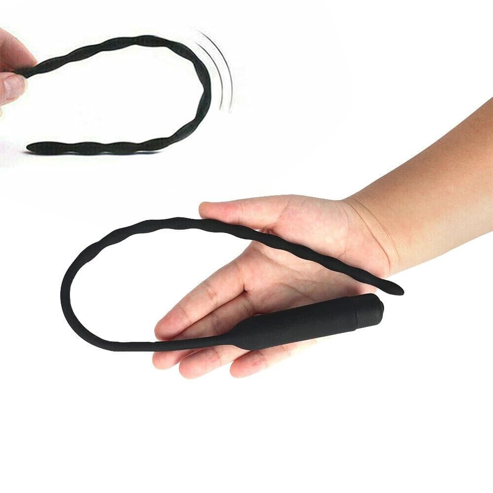 Male Vibrating Penis Plug Electrical Urethral Sounds Silicone Prostate Massage 5