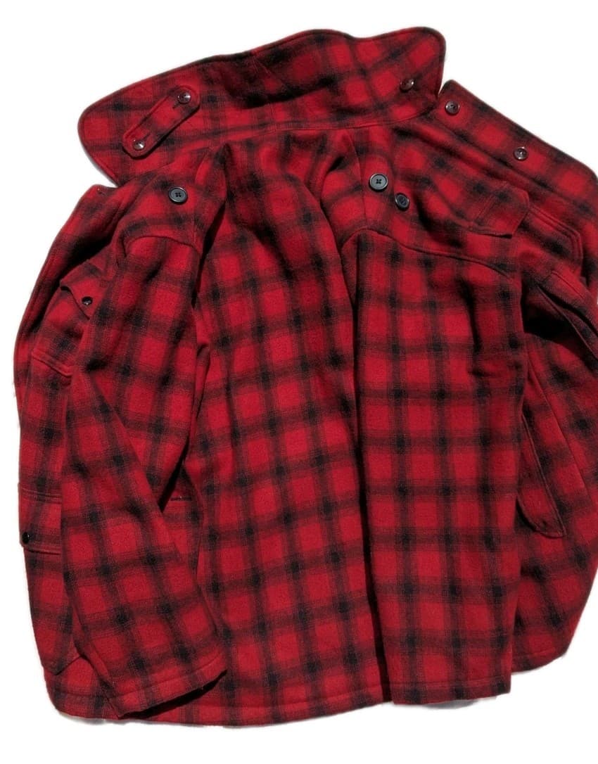 VTG Woolrich Wool Suit 2 Pc Set Red Black Plaid Hunting Coat Jacket44/Pants40 36 4