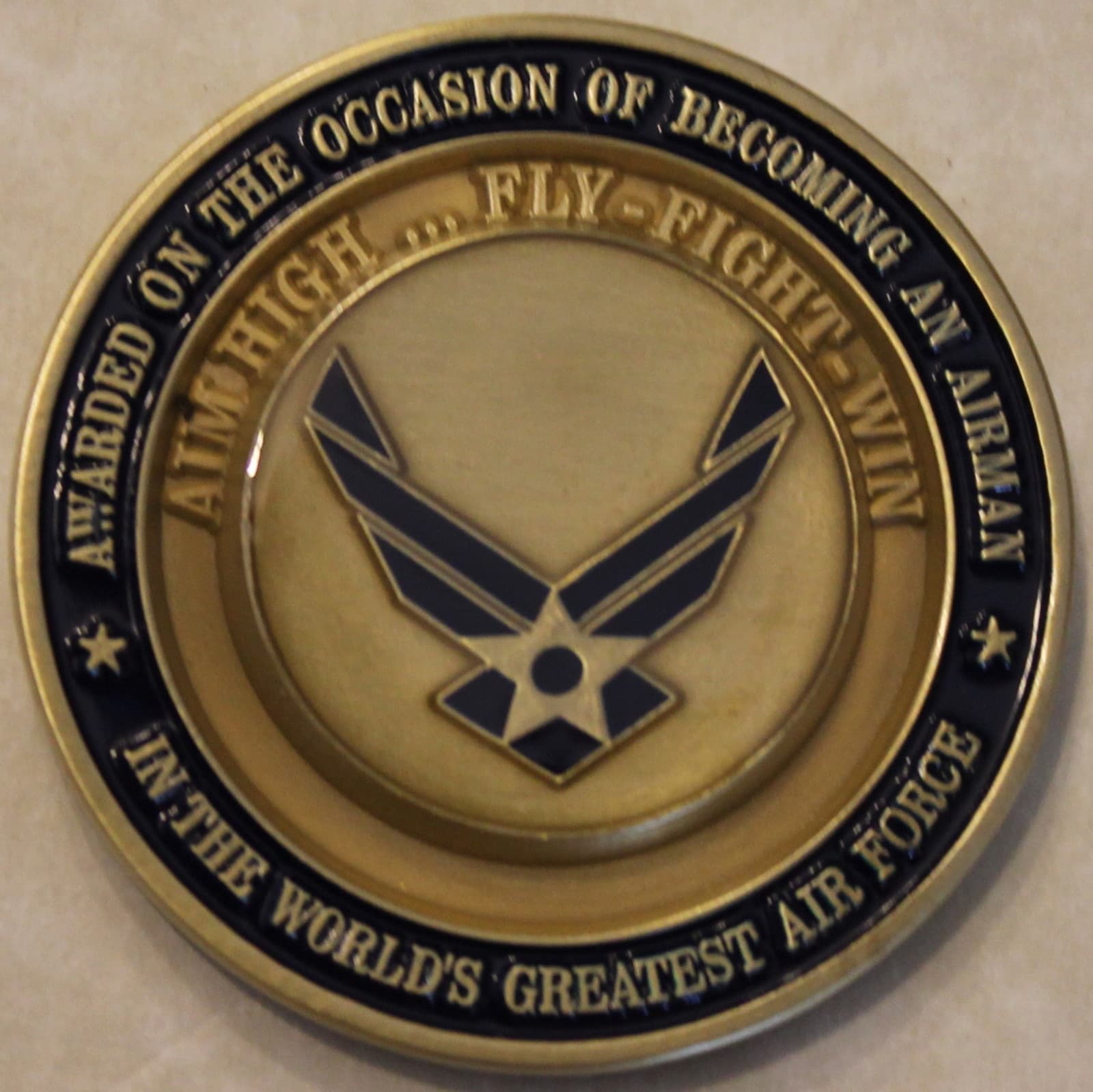 Air Force Airman Award Aim High - Fly Fight Win Challenge Coin / USAF / Version3 3