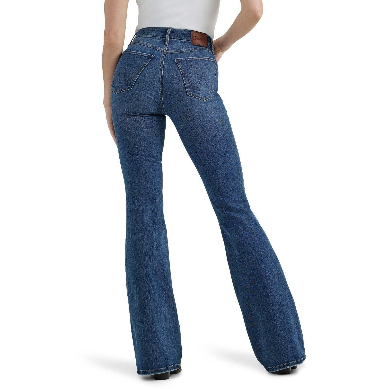 Wrangler Women's Bespoke Lily High Rise Flare Jeans Denim Comfort Stretch New 3