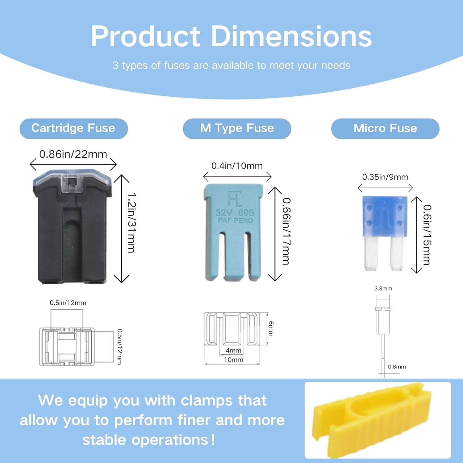 Micro Fuse Sets for Dodge Ram Trucks, 22 Pcs Fuse Assortment Compatible with 201 3