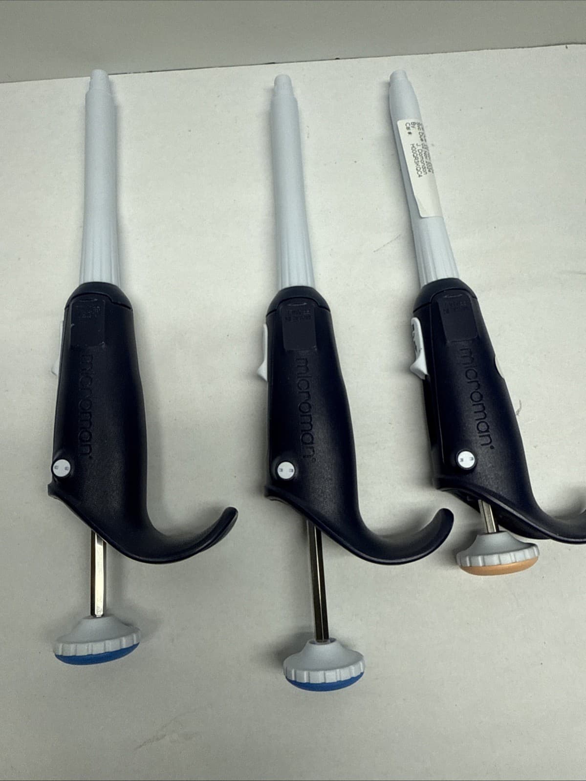 Set Of (3) Gilson Microman M100, M1000 Positive Pos-D Pipette 3