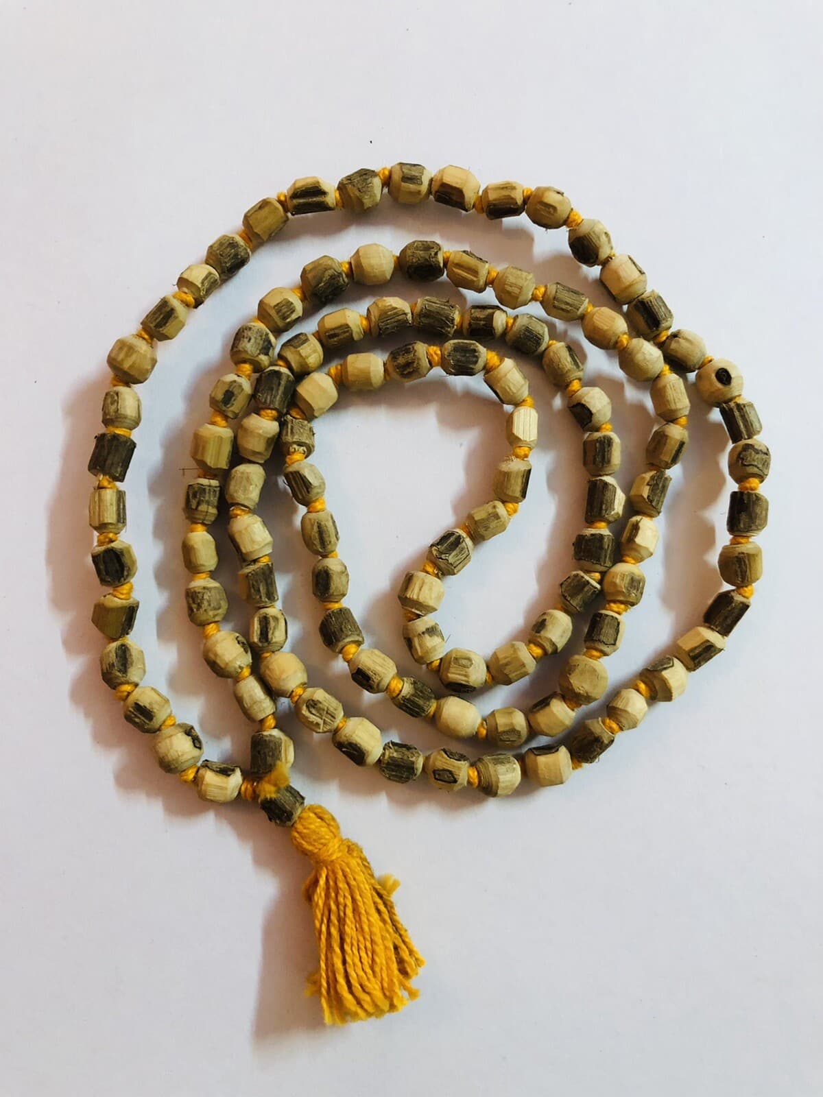 TULSI TULASI VAISHNAV ISKCON Japa Mala ROSARY 108+1 Cylindrical Tube Long Beads  2