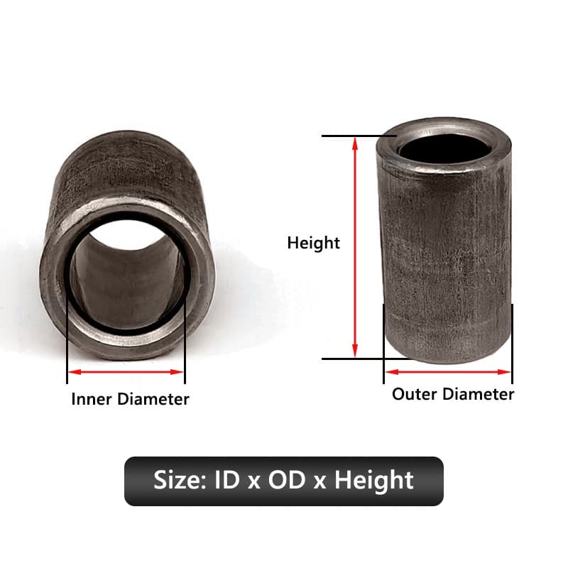 A3 Iron Steel Sleeve Bushing Standoffs Spacers Collar Bush ID 3.2mm - 25.1mm 2