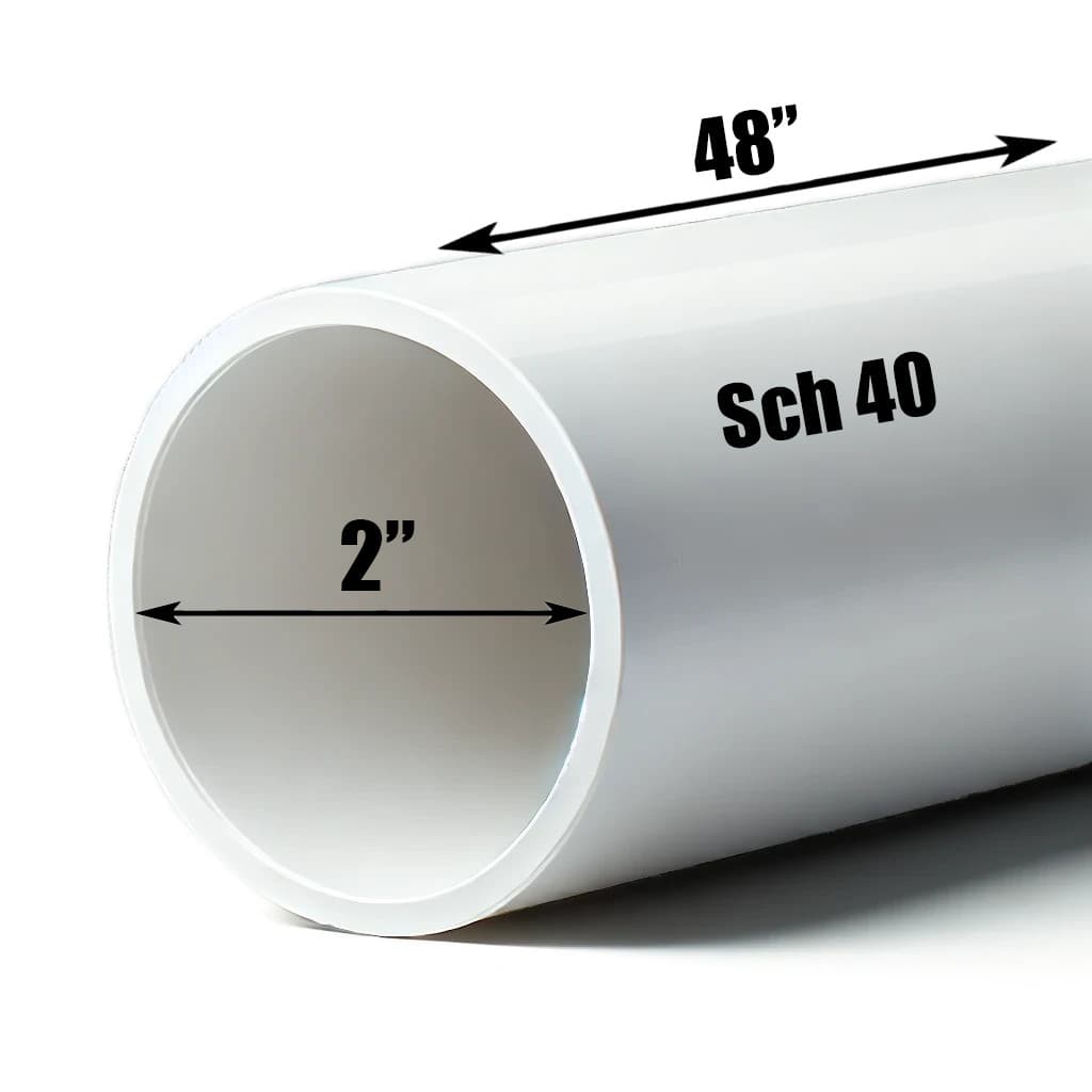 2" PVC Pipe | Schedule 40 | Custom Cut Lengths 12"-96" | Plumbing & DIY