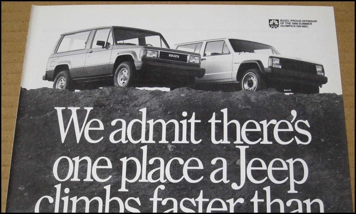 1988 Isuzu Trooper II Print Ad Car SUV Automobile Advertisement Vintage Auto 3