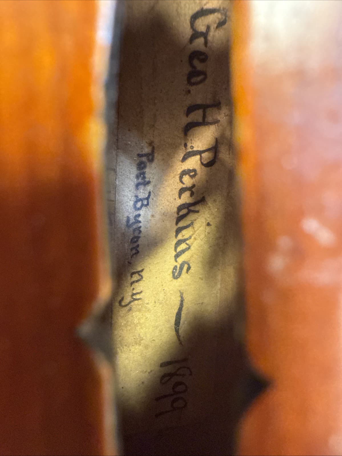 1899 Geo. H Perkins 4/4 Violin With Case And Two Bows 2