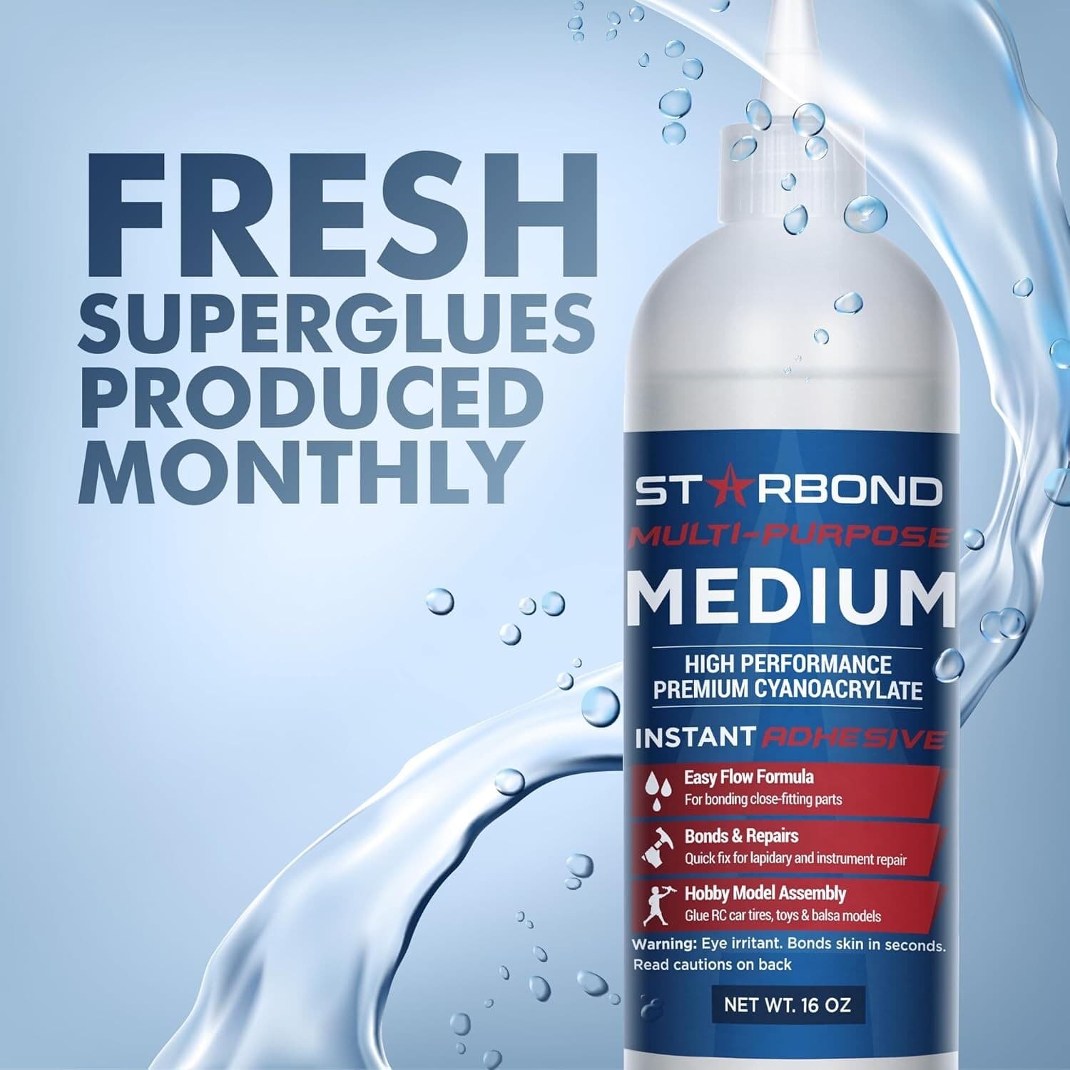 Starbond 16 oz. Multi-Purpose Medium- Super Glue (Premium Cyanoacrylate CA Glue) 2