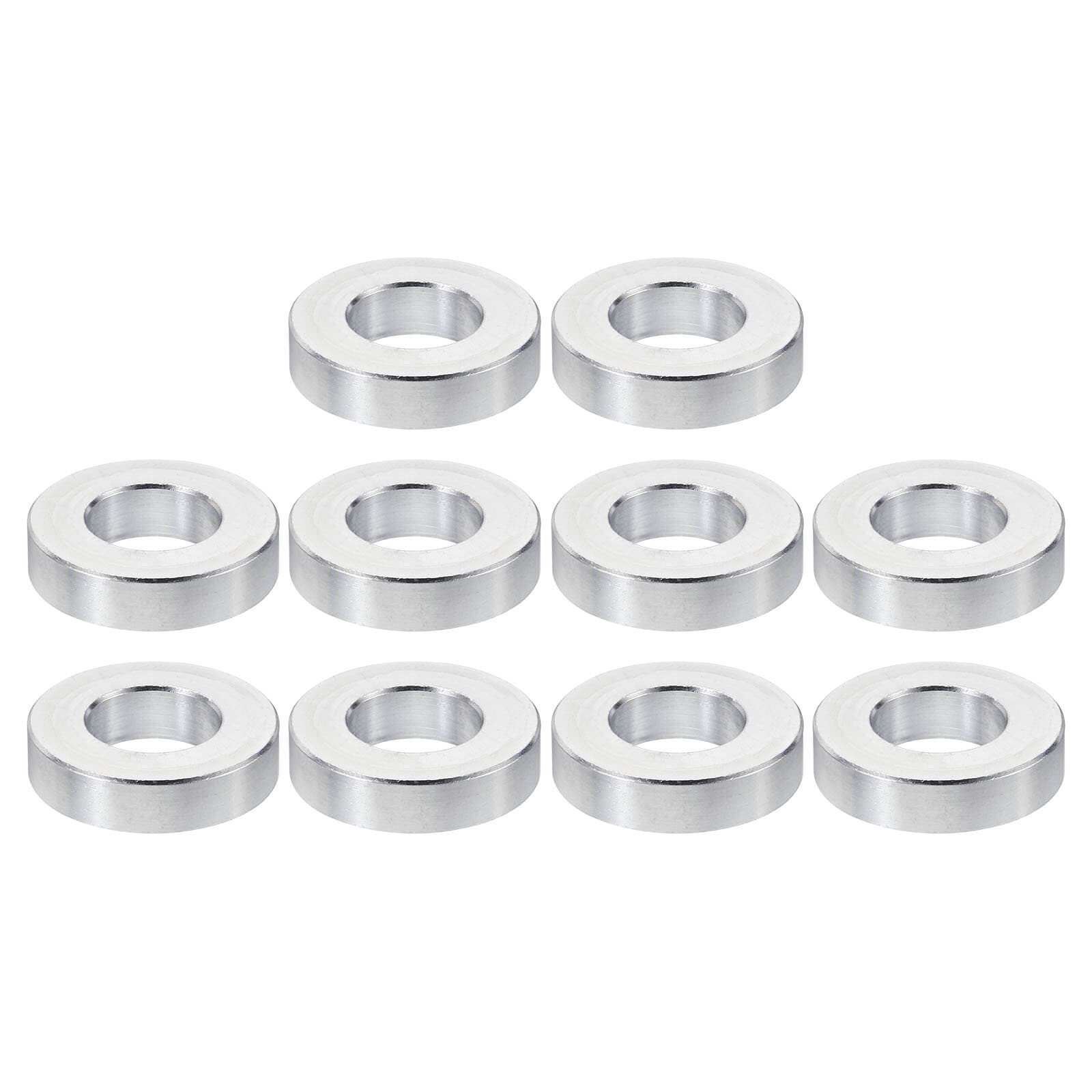 M10 Aluminum Spacers, 10 Pcs Metal Spacer Aluminum 10.5mm ID x 20mm OD x 5mm L