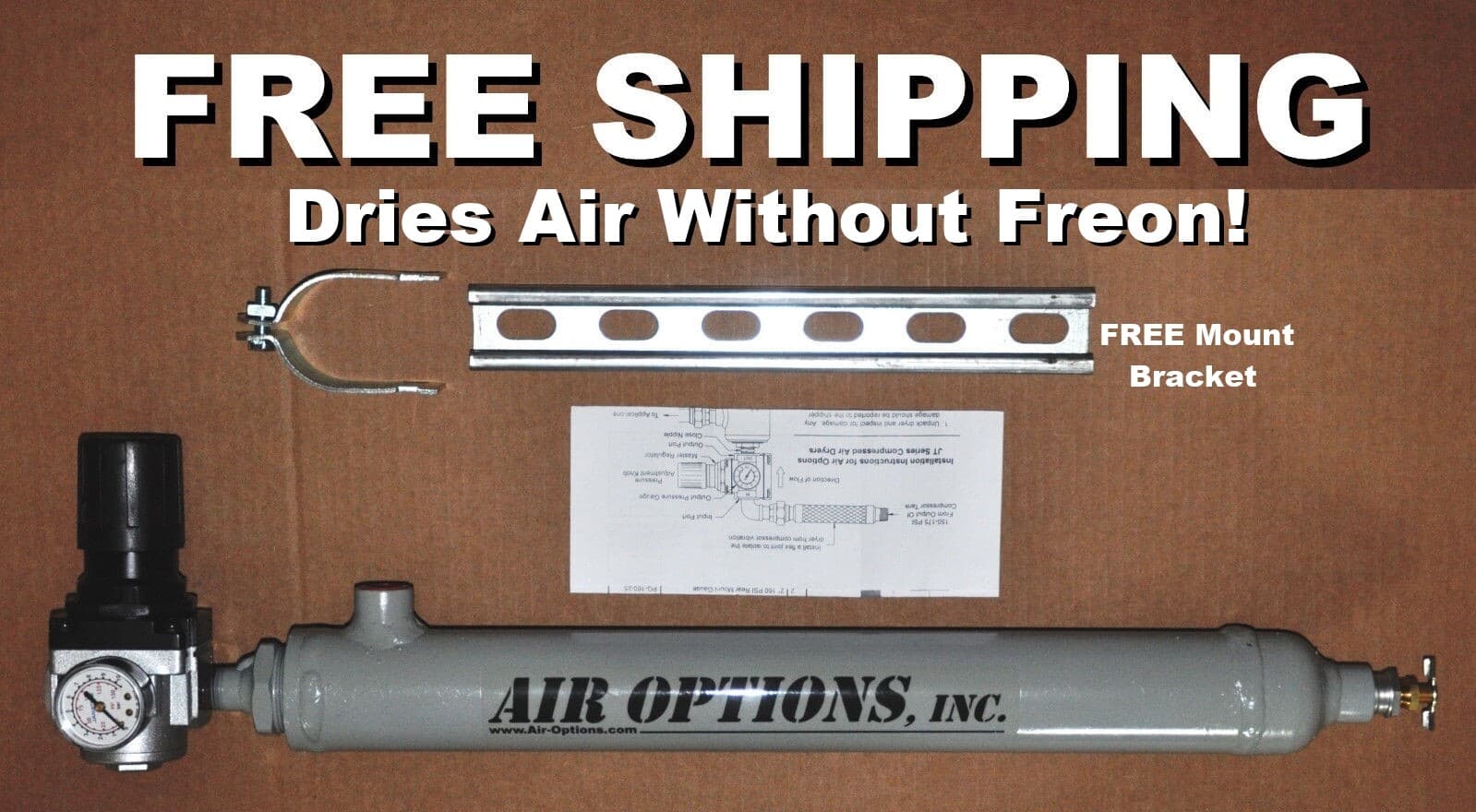 Refrigerated Compressed Air Dryer for 5 HP 2-Stage Air Compressor, JT Series